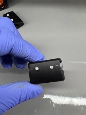 925 Sterling Silver Mossinate Push Back Stud Earrings .25 CTW VVSD